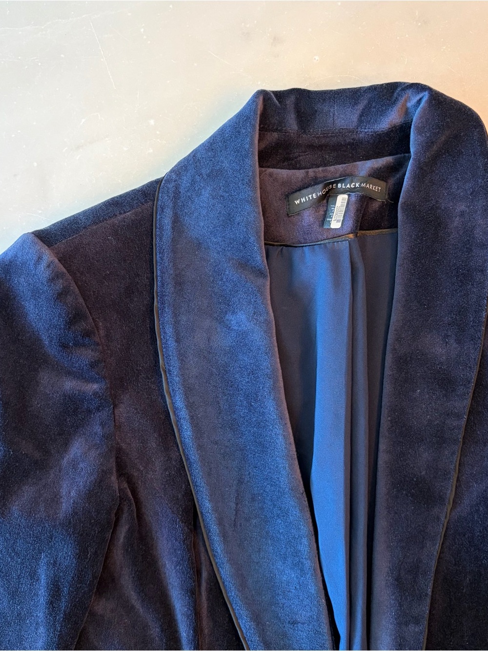 White House Black Market Velvet Blazer - Navy Blue - Picture 8 of 8